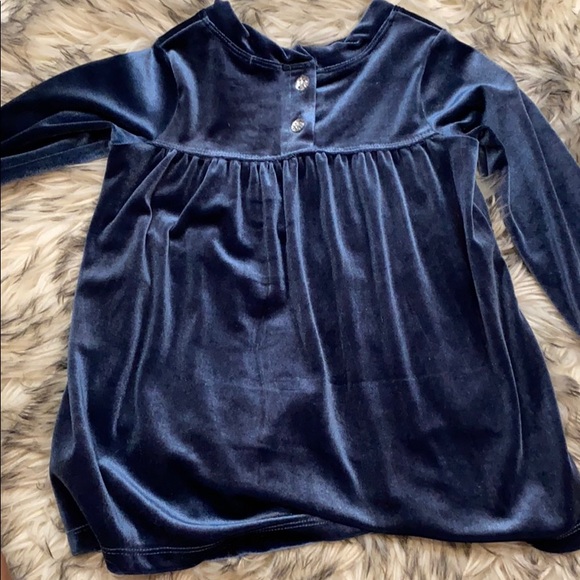 Blue Velvet Baby Girl Dress - Picture 4 of 7
